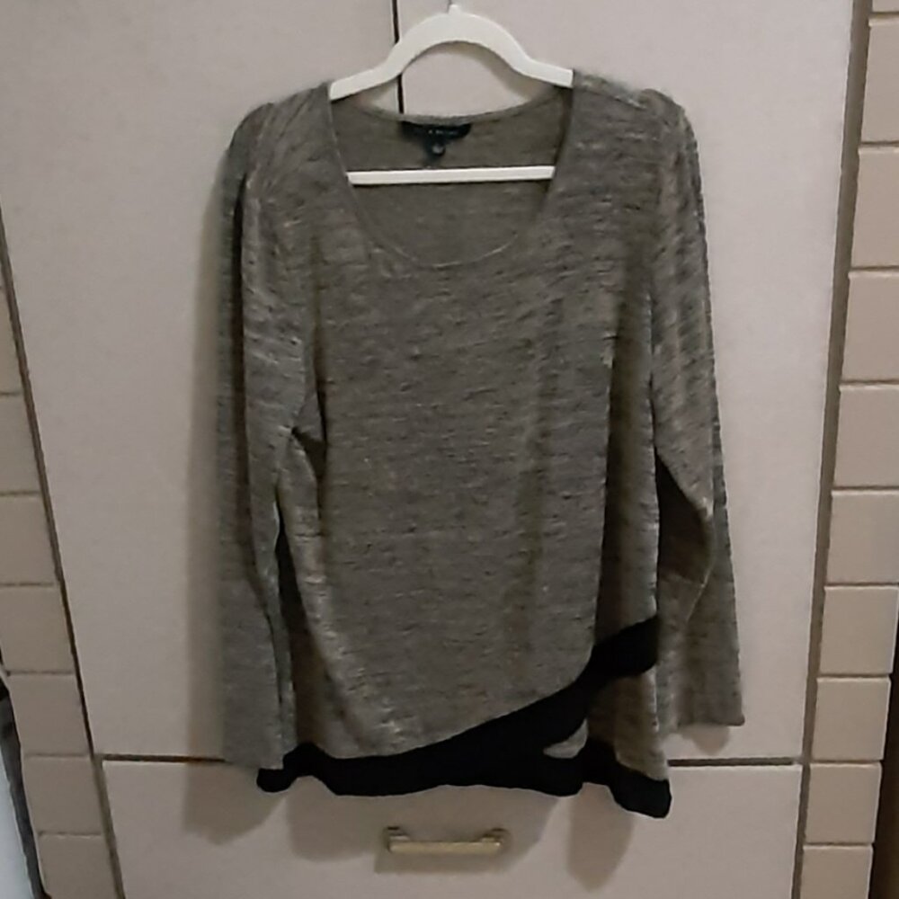 Zac & Rachel Soft Knit Polyester Rayon Long Sleeve, Scoop Neck Tunic Top, EUC